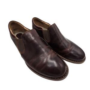 Born Leather Slip-On Low Shoe Boot Mens Sz 9M Brown Comfort EUC Casual Work